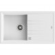 TEKA Fregadero  sobre encimera  TEGRANITE STONE 50 B-TG 1C 1E V.AUTO BLANCO. 115330026, Una cubeta, con escurridor, Blanco, aca
